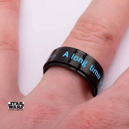 Star Wars 'A Long Time ago ..." Black Steel Spinner Ring